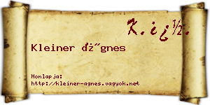 Kleiner Ágnes névjegykártya