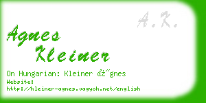 agnes kleiner business card